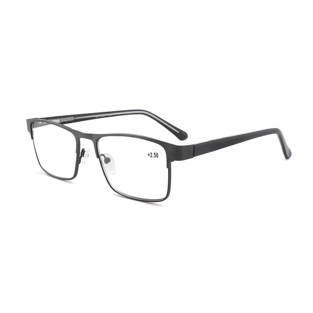 Gd Low Price Men Metal Square Reading Glasses High Quality Full Rim Reading Glasses