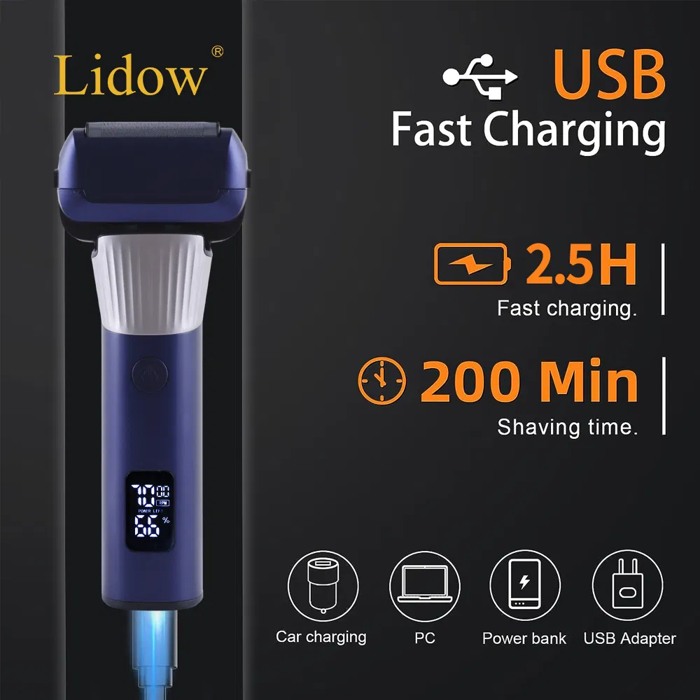 USB Shaving Machine Beard Razor Rechargeable Foil Shaver Reciprocating Electric Shaver for Men