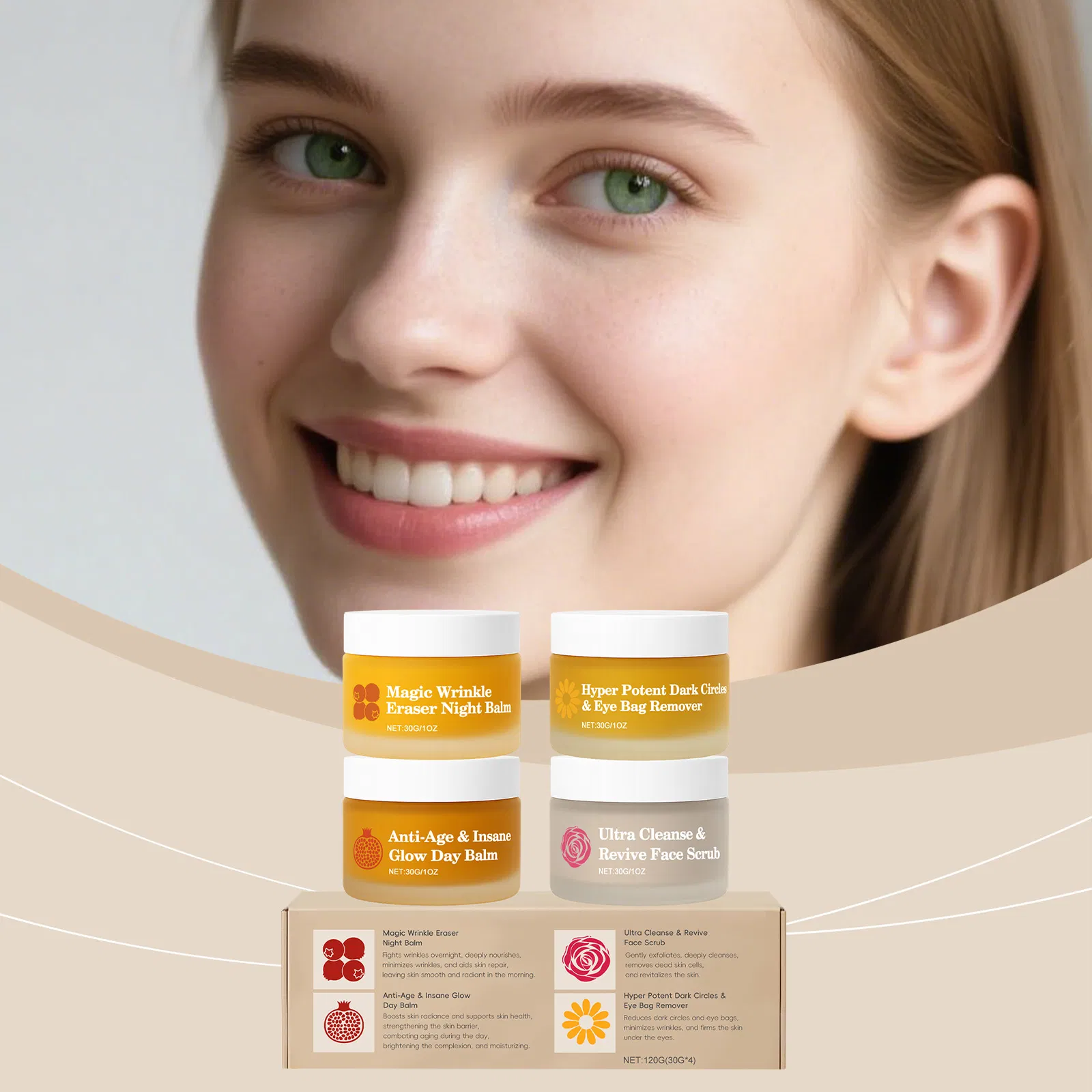 OEM Private Label Anti Aging Skincare Kit Brightening Whitening Acne Treatment Repairing Day and Night Skincare Set