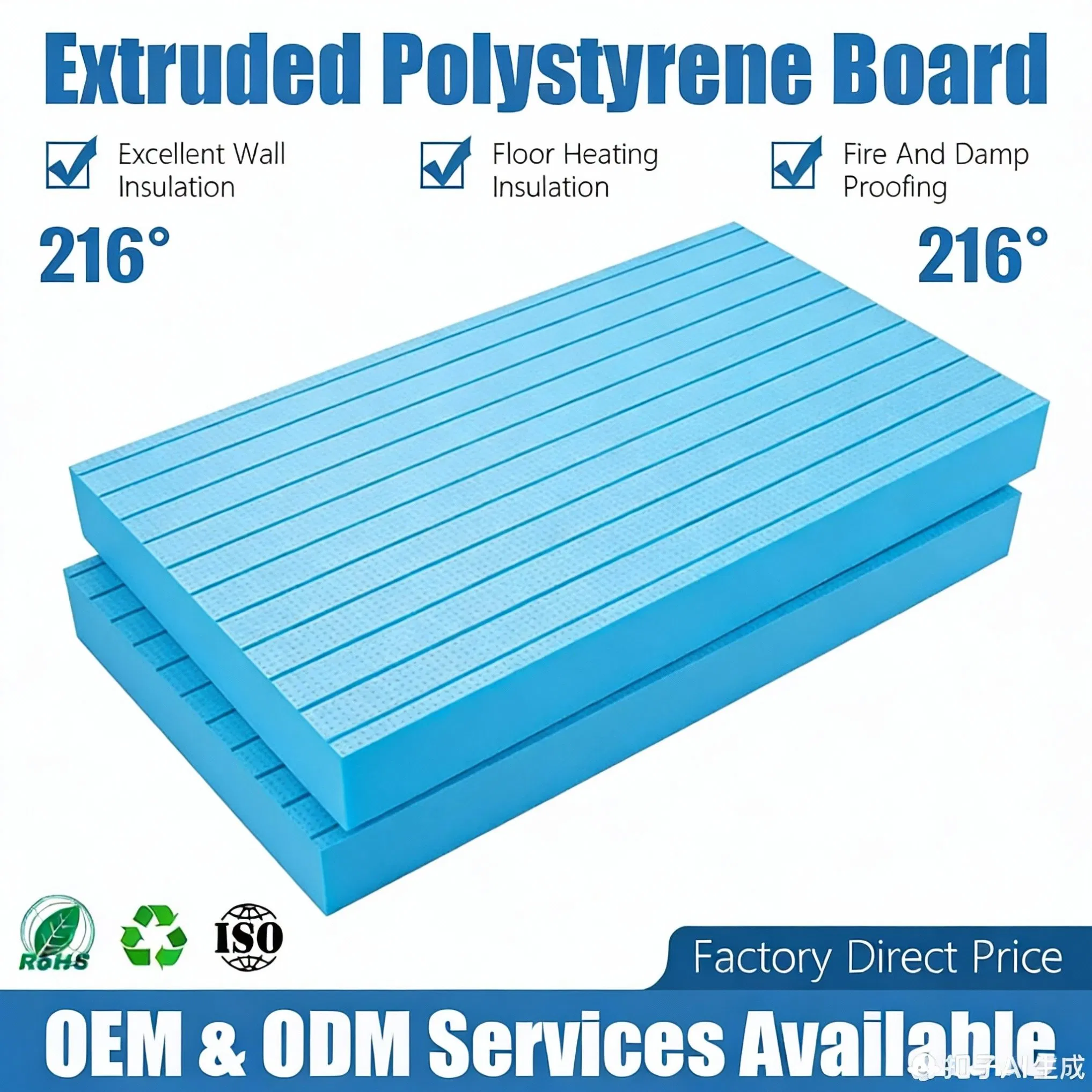 XPS Extruded Board High Efficiency Fireproof Waterproof Thermal Insulation Lightweight Panels