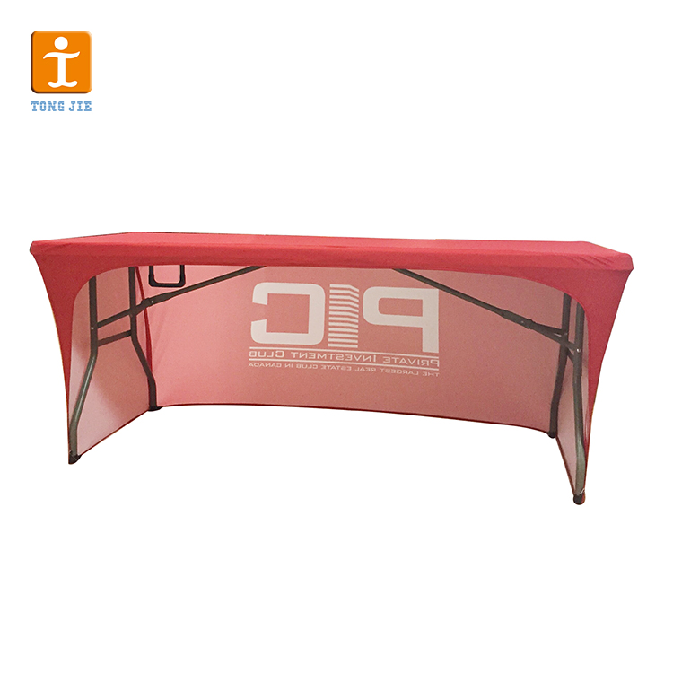 Trade Show Colors Custom Artwork Design 230g Fabric Table Cloth