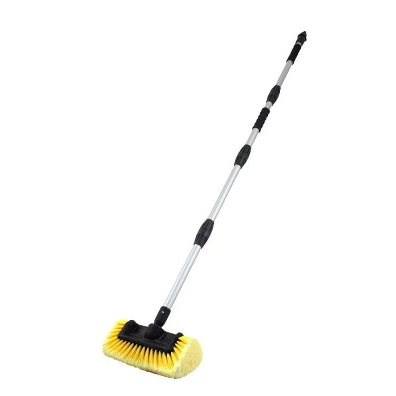 5-Sided Water-Fed Car Wash Brush with Soft Bristles Telescopic Car Washing Tool Multi-Functional Automotive Cleaning Brush