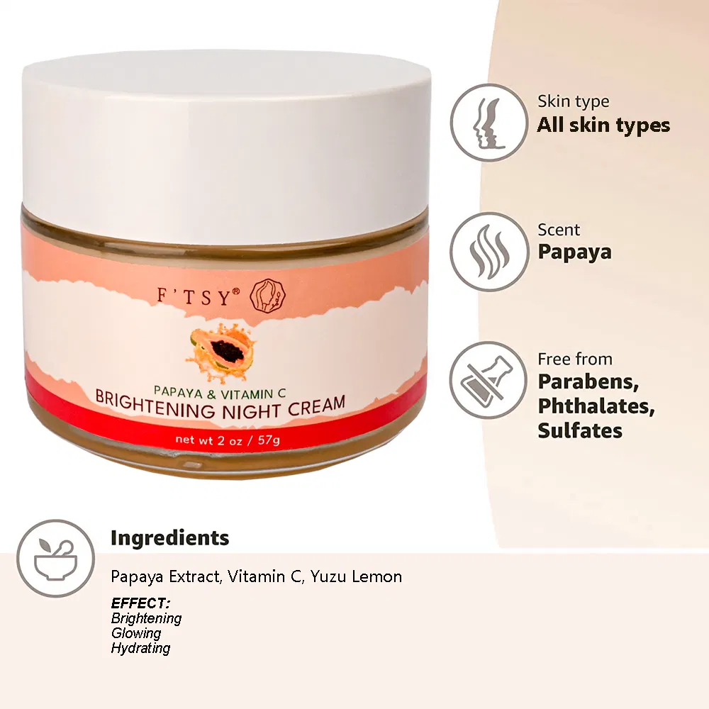 Custom Logo Vitamin C Kojic Acid Skin Whitening Face Wash Cleanser Cream Lotion Papaya Skincare Set