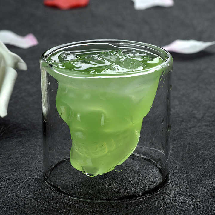 Hot Selling Skull Style Glass Wine Cup for Home Use
