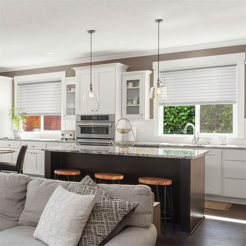 Modern Simple PVC Louver High Shading Kitchen Toilet Peep-Proof Waterproof Non-Perforated 1inch White Venetian Blinds