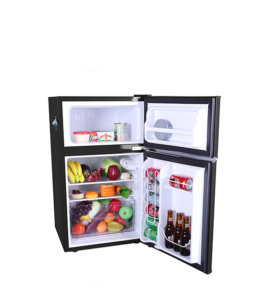 90-Liter Double-Door Hidden Door Handle Refrigerator Bcd-90
