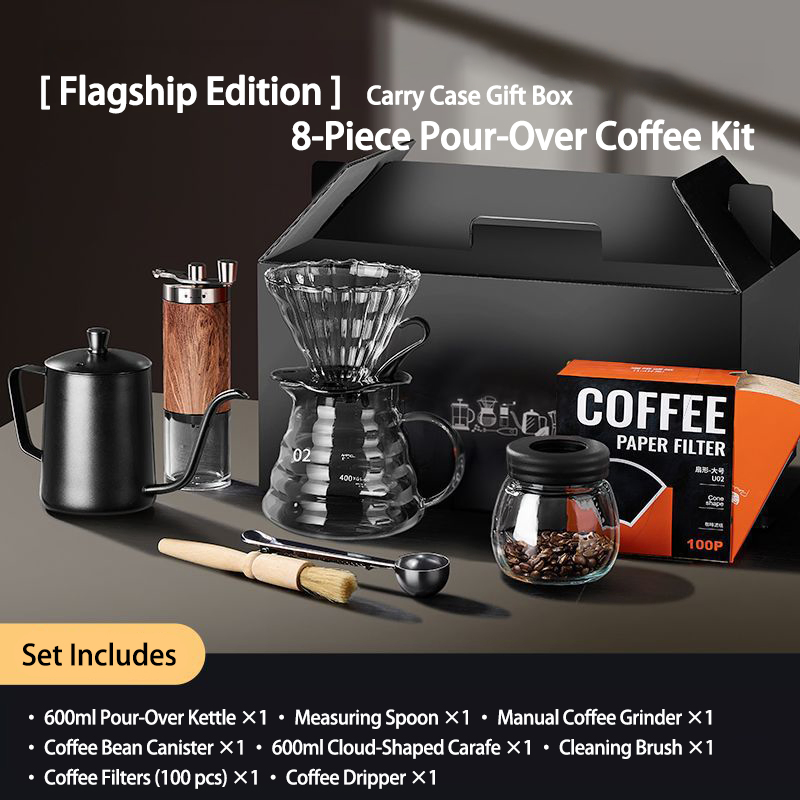 Ultimate Pour-Over Coffee Gift Set with Hand Grinder