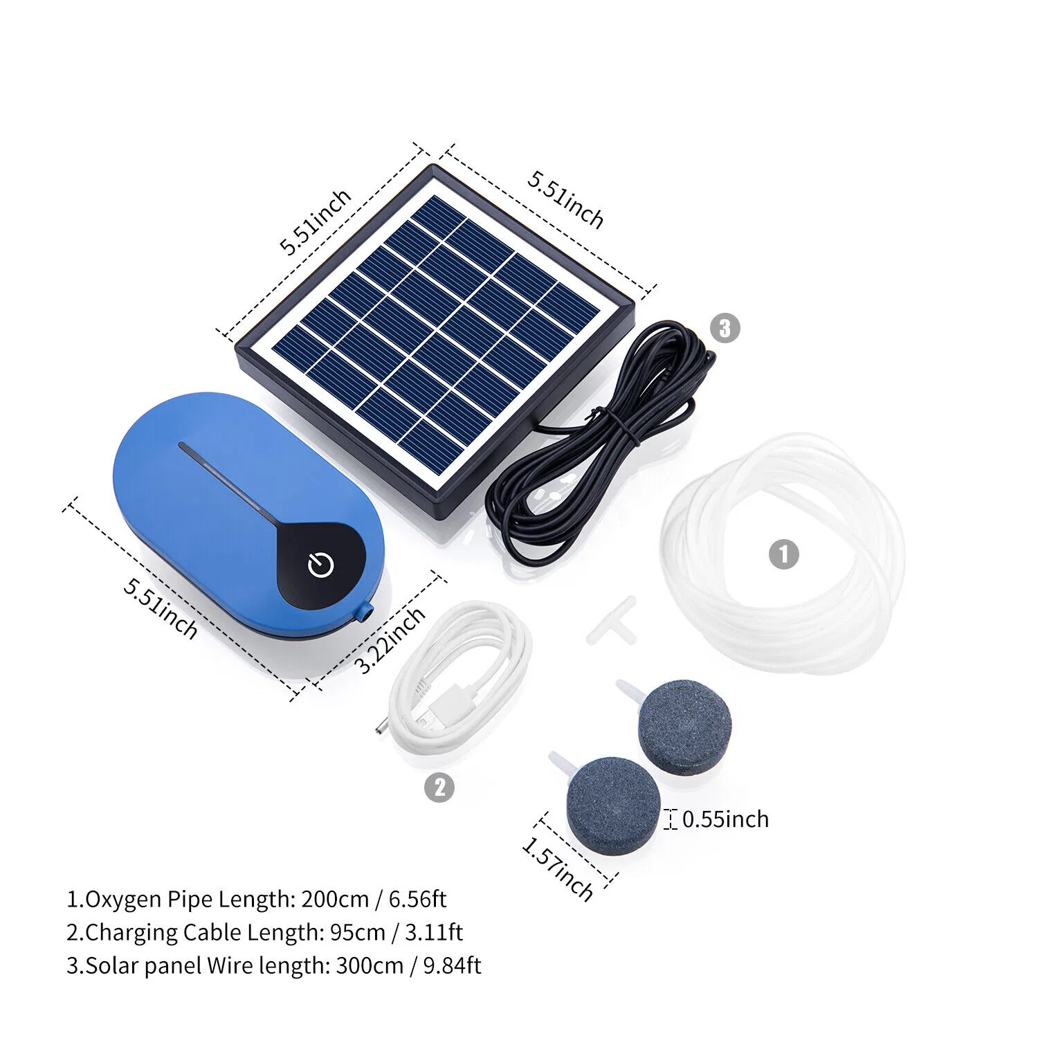 Solar Water Air Pump Kit for Outdoor Fishing Aquarium Garden Pond