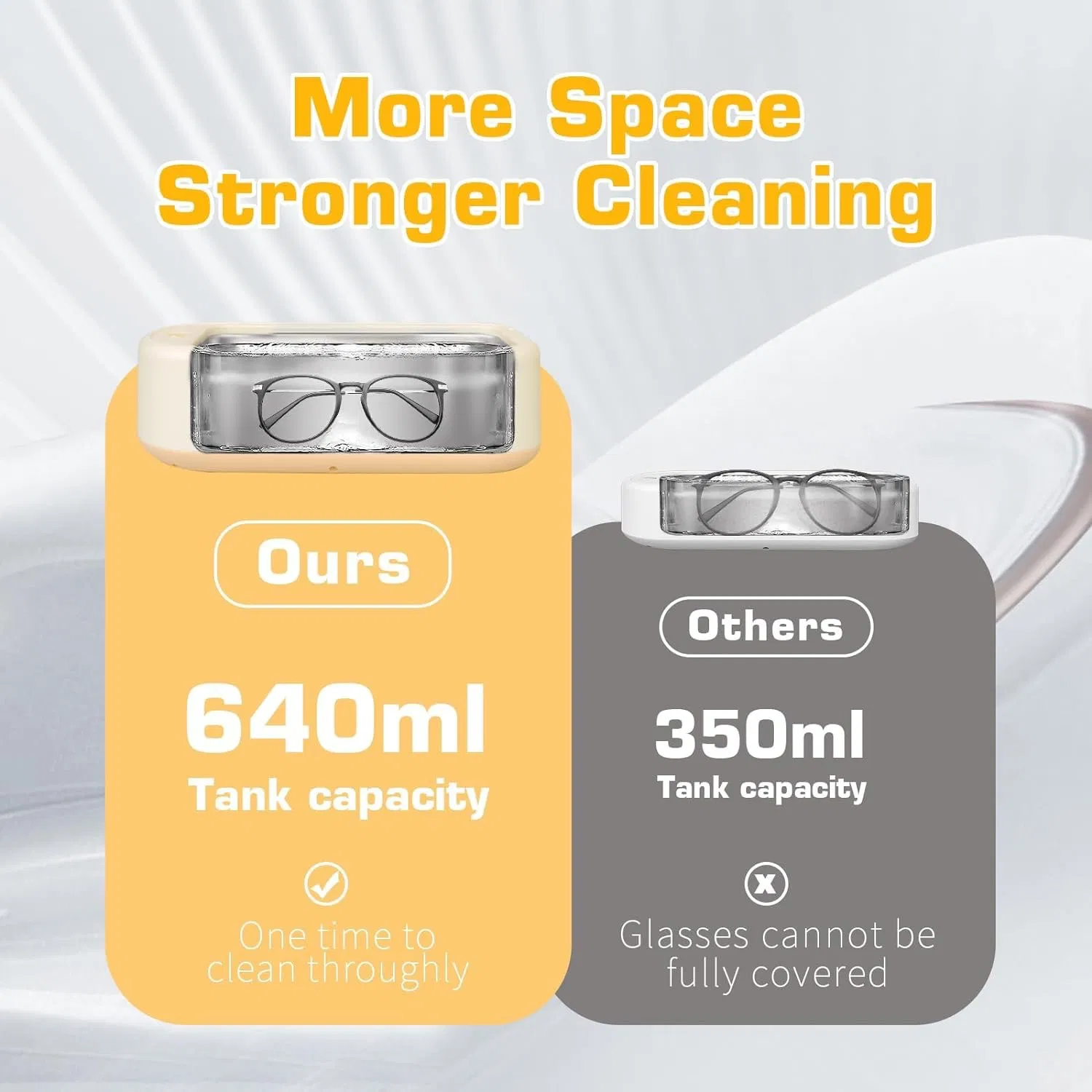 Large-Capacity Portable Ultrasonic Cleaner for Jewelry Glasses