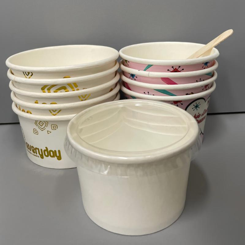 Бумажные стаканчики для мороженого с логотипом