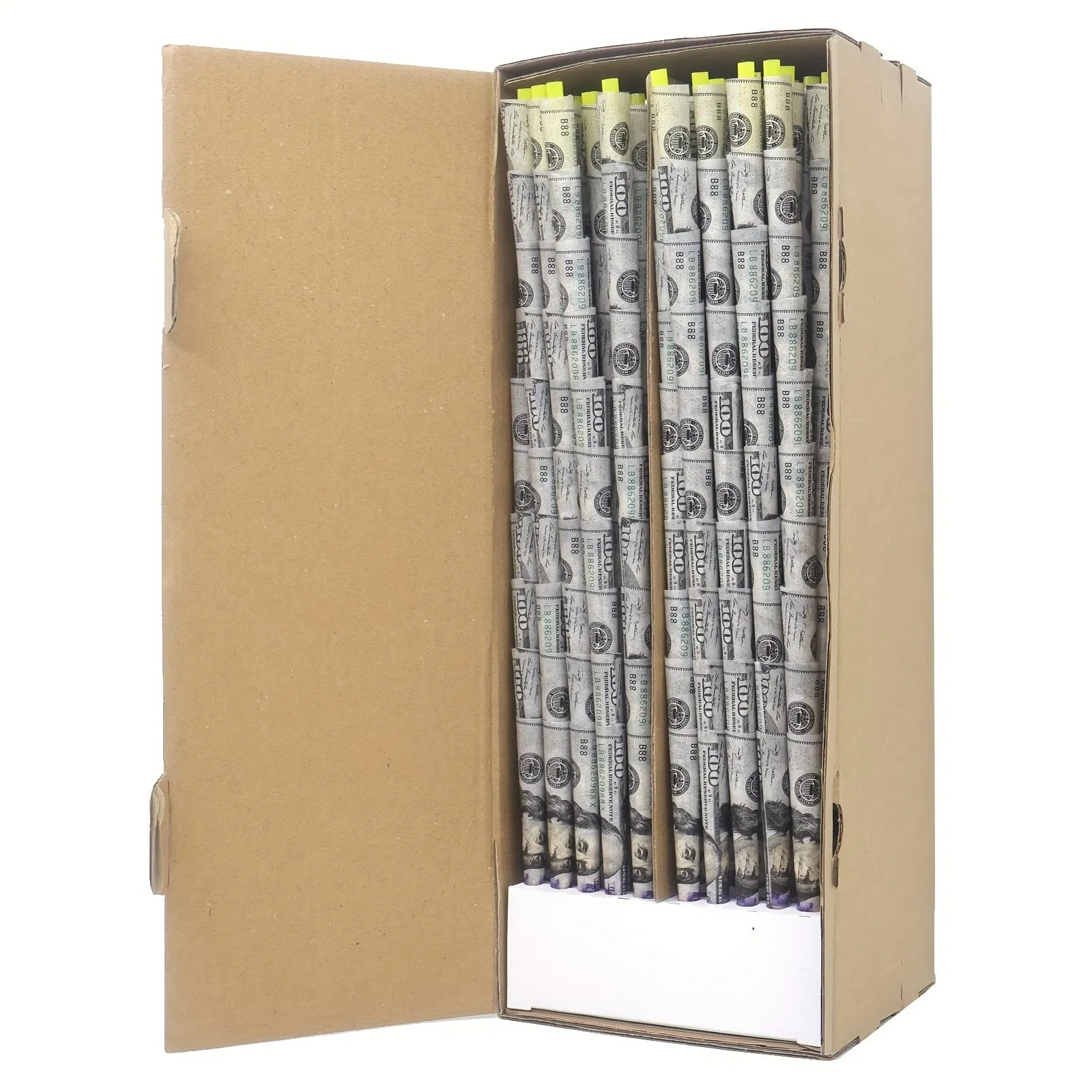 Custom 100 Dollar 108mm Bill Cigarette Smoking Rolling Paper Pre Rolled Cones