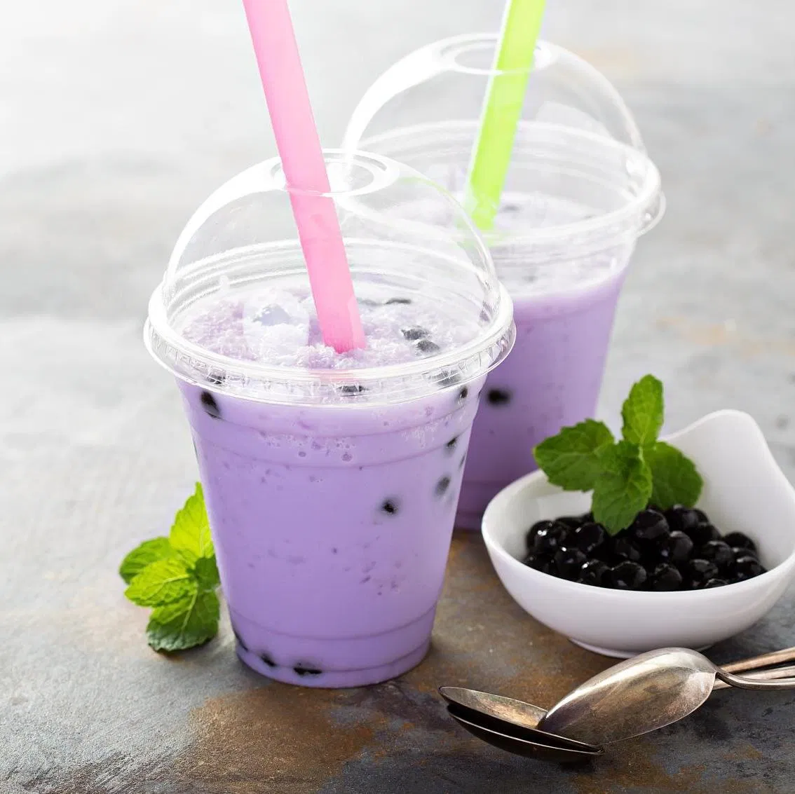 Clear Disposable Ice Cream Boba Bubble Milk Tea Cup Plastic Cup with Lids