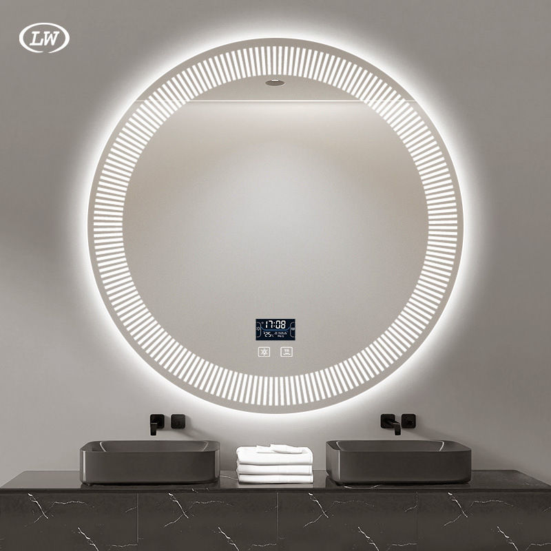 High Quality Decoration Vanity Sunflower Shaped Smart Front and Backlit Light LED Mirror with Frameless Self-Design Home High-Definition Glass