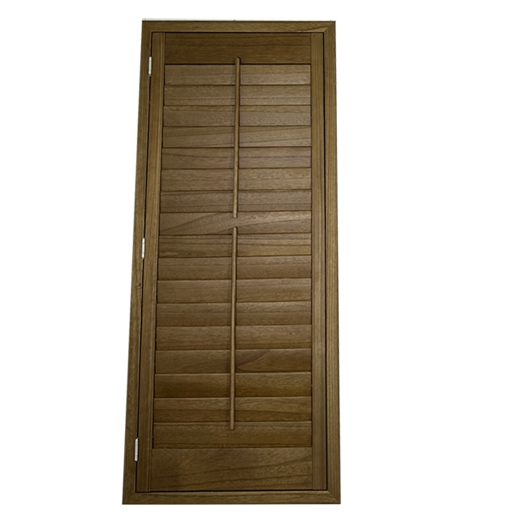 Stained Color Paulownia Shutters Z-Frames Shutters Are Mounted Inside The Window Opening