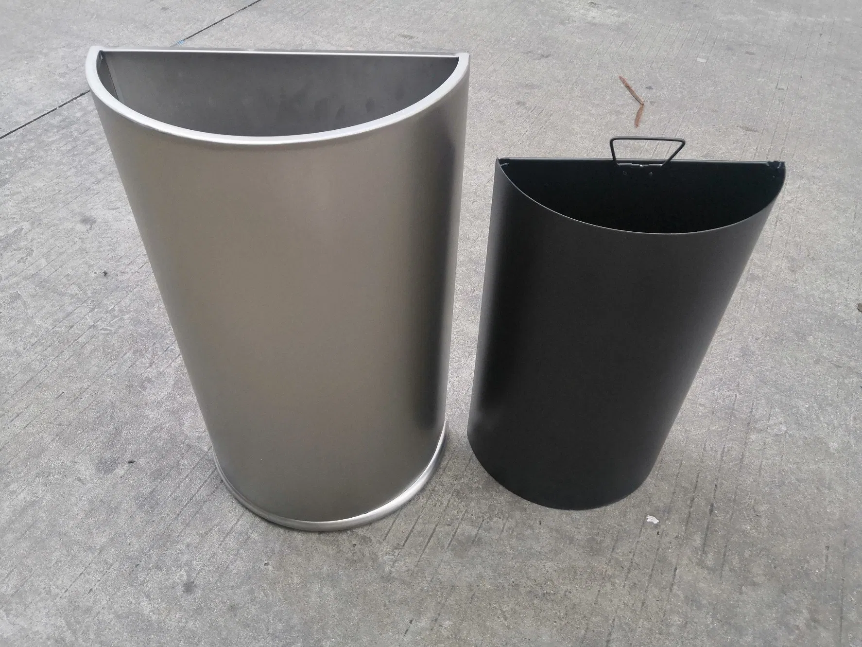 Half Round Steel Trash Can for Shopping Mall (YH-91D)