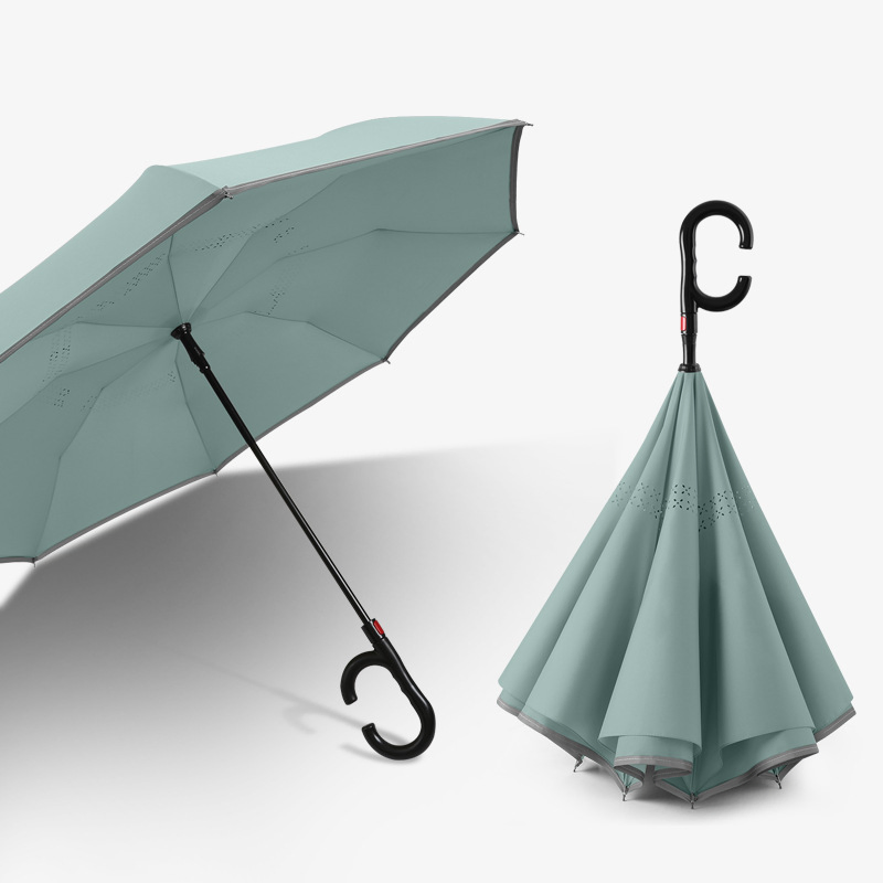 Немецкая реверсивная зонт-трость с длинной ручкой для рекламы