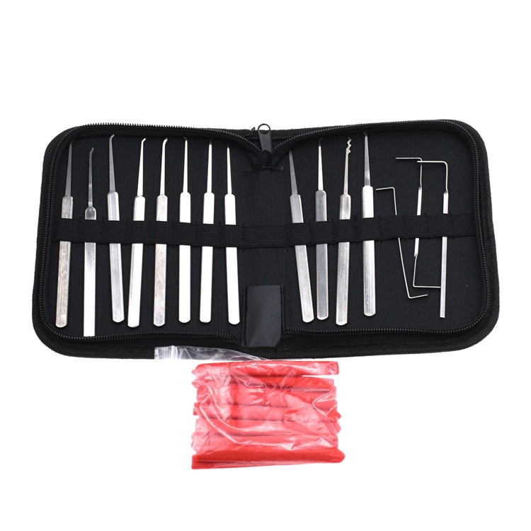 Hot Sale 15PCS Stainless Steel Lock Pick Set, Locksmith Tools (YH9273)