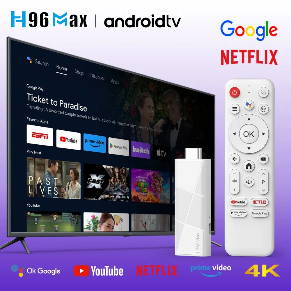 2025 New H96 Max Rk3518 Mini TV Stick Android 14 Smart TV Box Android14 2GB 16GB 8GB WiFi6 Bt 4K Google Voice Media Player
