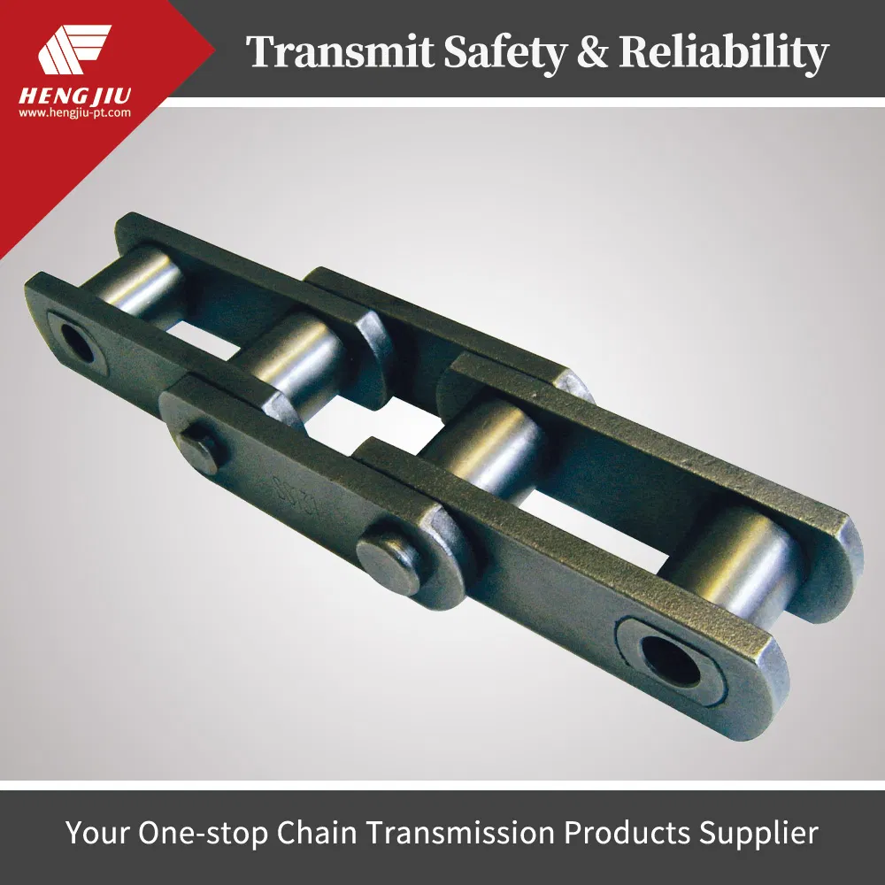 Durable Bent Side Plate Roller Chain Attachments Steel Bush Heavy Duty Chain