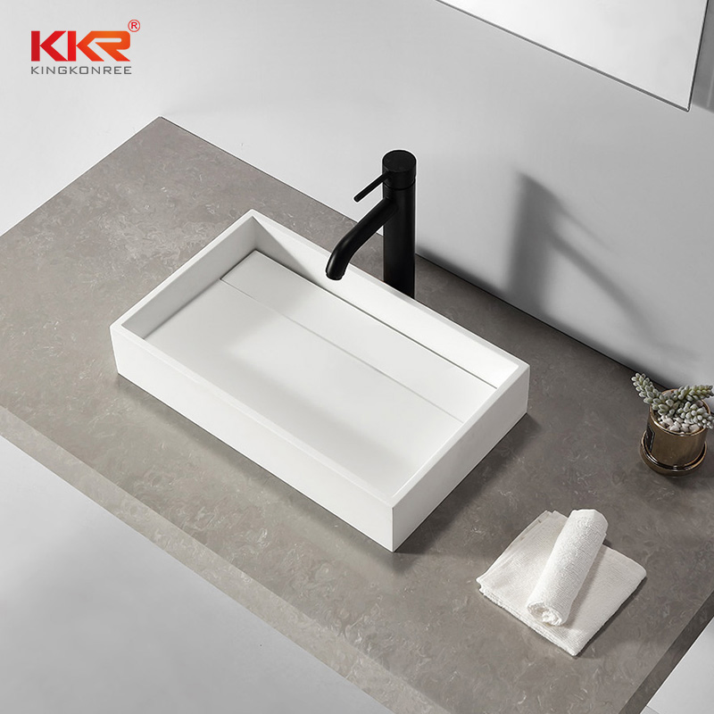 Modern Bathroom Round Above Counter Solid Surface Bathroom Sink