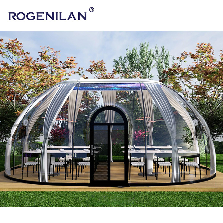 Dome Tent for Resort Hotel PC Dome Glamping Tent with LED Lighting