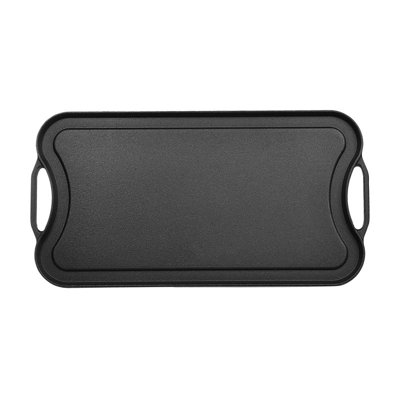 New Style BBQ Big 45.5X22.5cm 18"X8.9" Cast Iron Griddle Plate Rectangular Flat Reversible for Indoor and Outdoor Stovetop