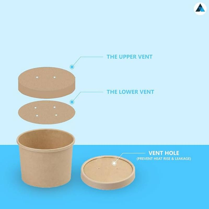 Бумажные контейнеры для еды 12 унций с крышками