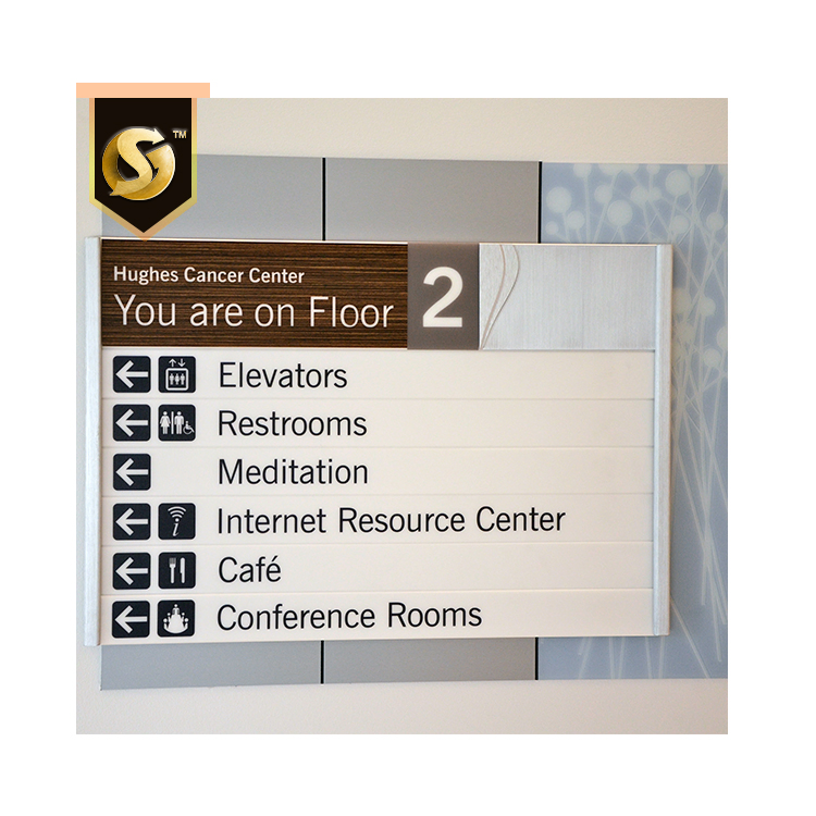 Custom Aluminum Office Sign Wall Plaque Direction Sign Board