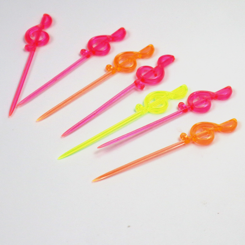 Disposable Plastic Tableware 83mm Length PS Plastic Fruit Fork Colorful Custom for Fruit