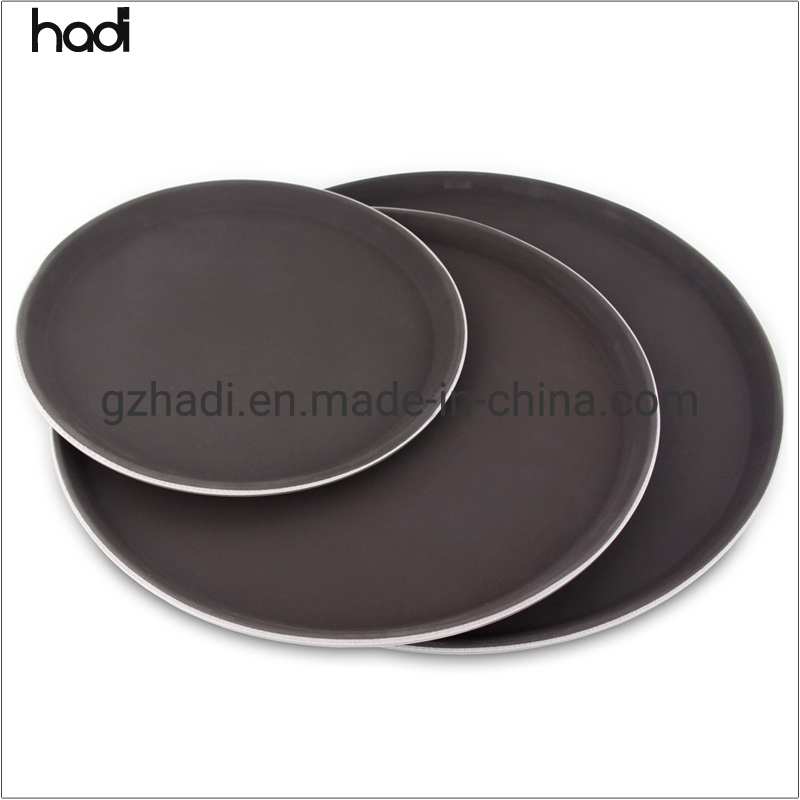 Wholesale China Factory Food Service Supplies Round Plastic Anti Non-Slip Serving Tray Sales Reasonable Price Anti Slip Serving Tray