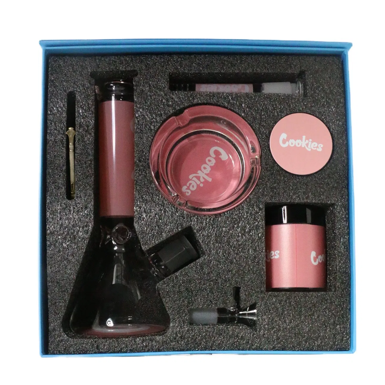 Glass Water Pipe Set Gift Smoking Set 7-Piece Set for Smoking Grinder Tray Jar