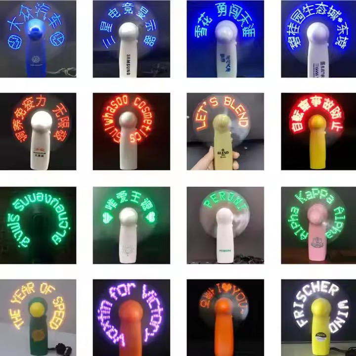 Custom Handheld LED Light Fan - DIY Programmable Message Fan for Promotional Gifts and Events
