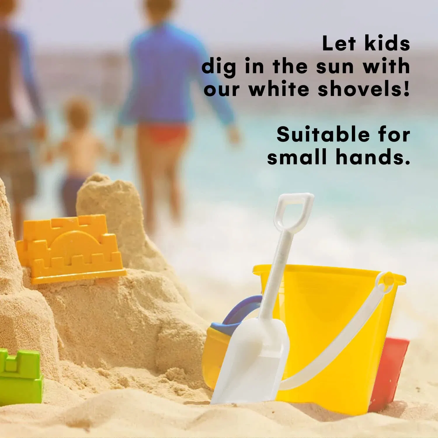 6PCS Beach Pails Sand Buckets Shovels Toy Pool Swim Toys Kids Toddler Sandcastle Buckets