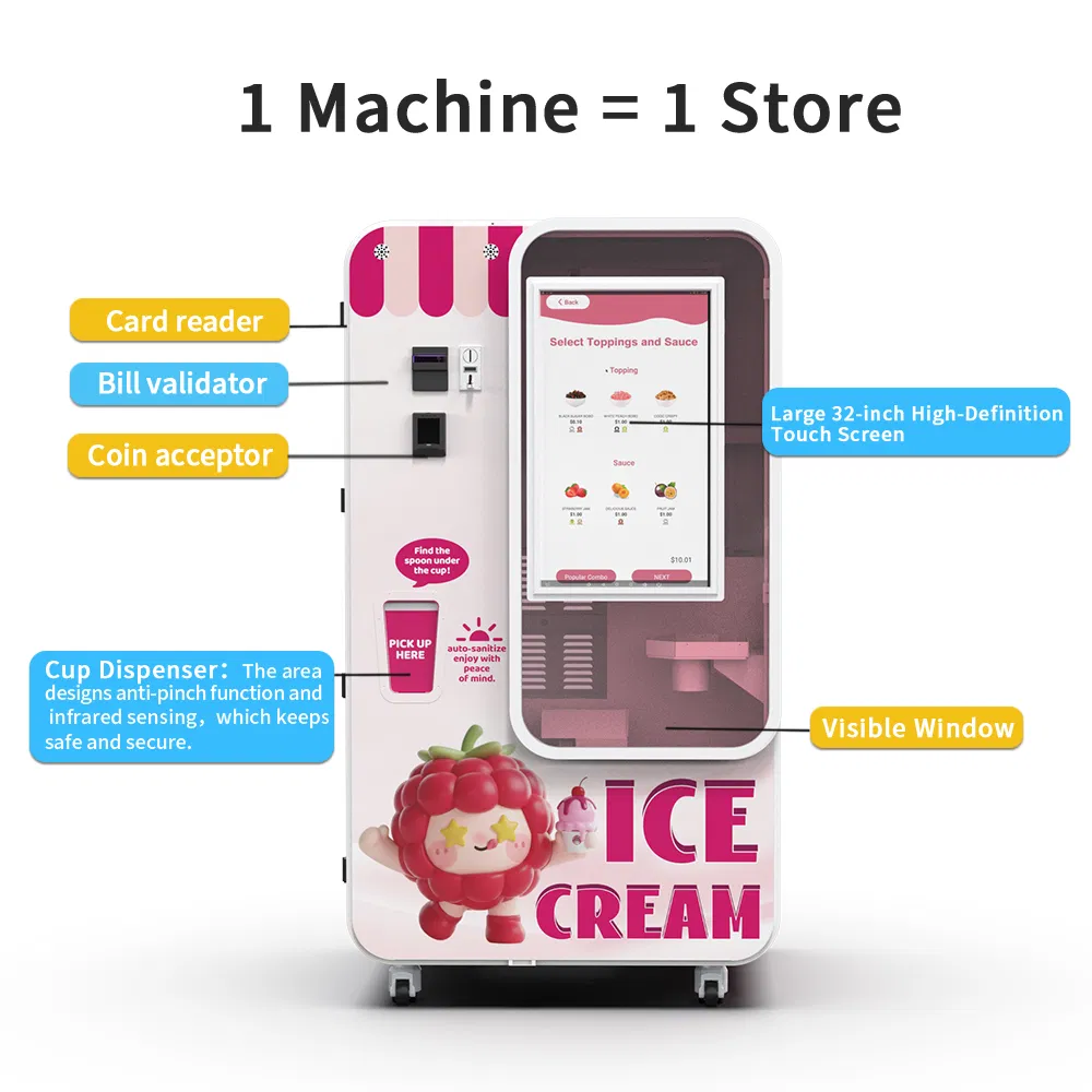 Batch Production Ice Cream Vending Machine for Bakery & Cafe Combo