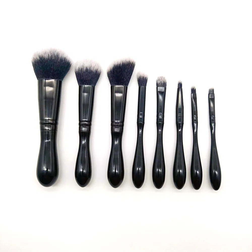 8 PCS Black Eyeshadow Lip and Face Make up Set Brush Tools