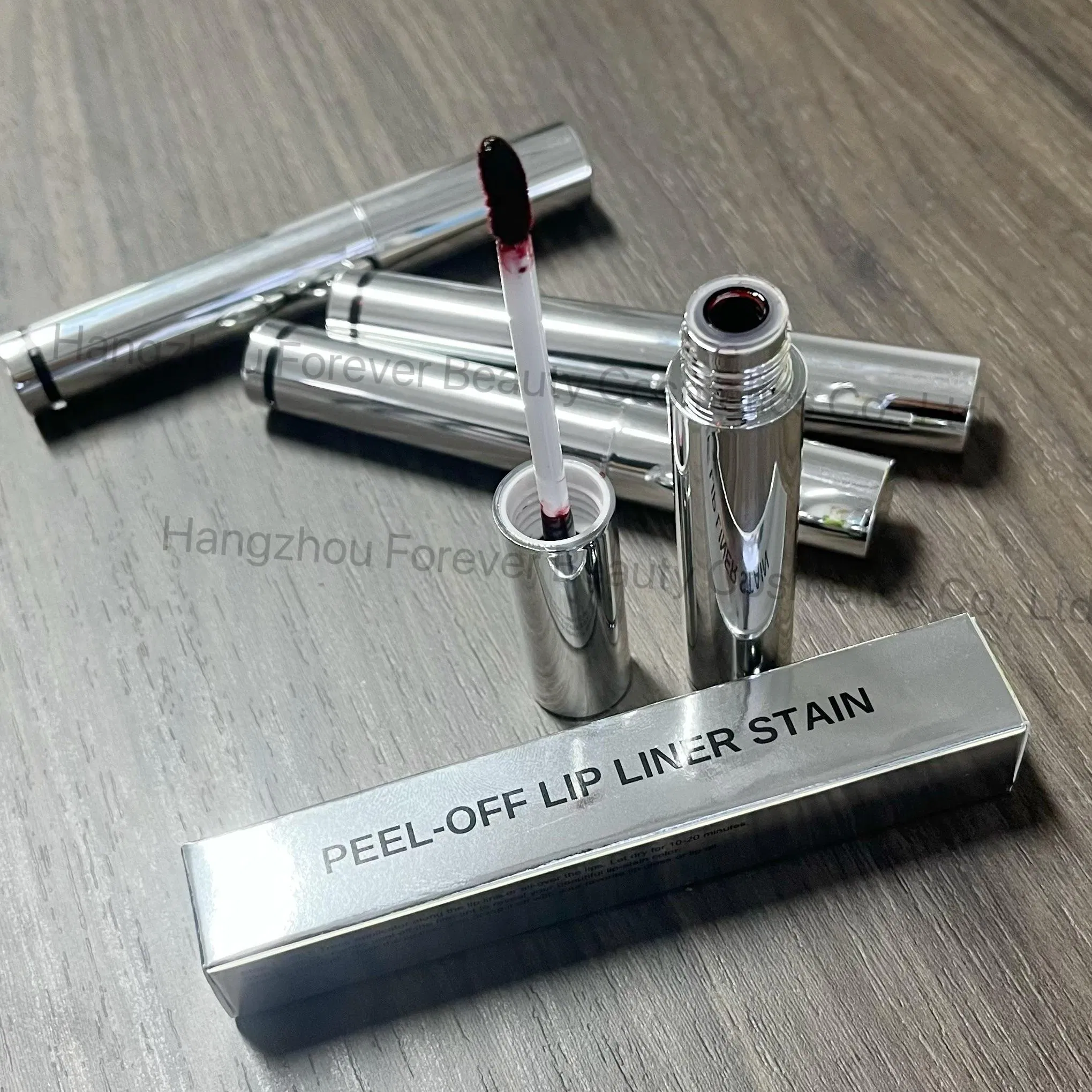 Hot Sale All Silver Container Strong Hold Peel off Lip Stain Tinted Lip Liner with Private Label