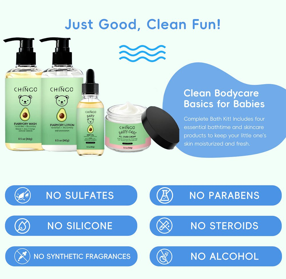 Nourishing Cleansing Kids Body Wash Cream Lotion Hair Oil Daily Care Set