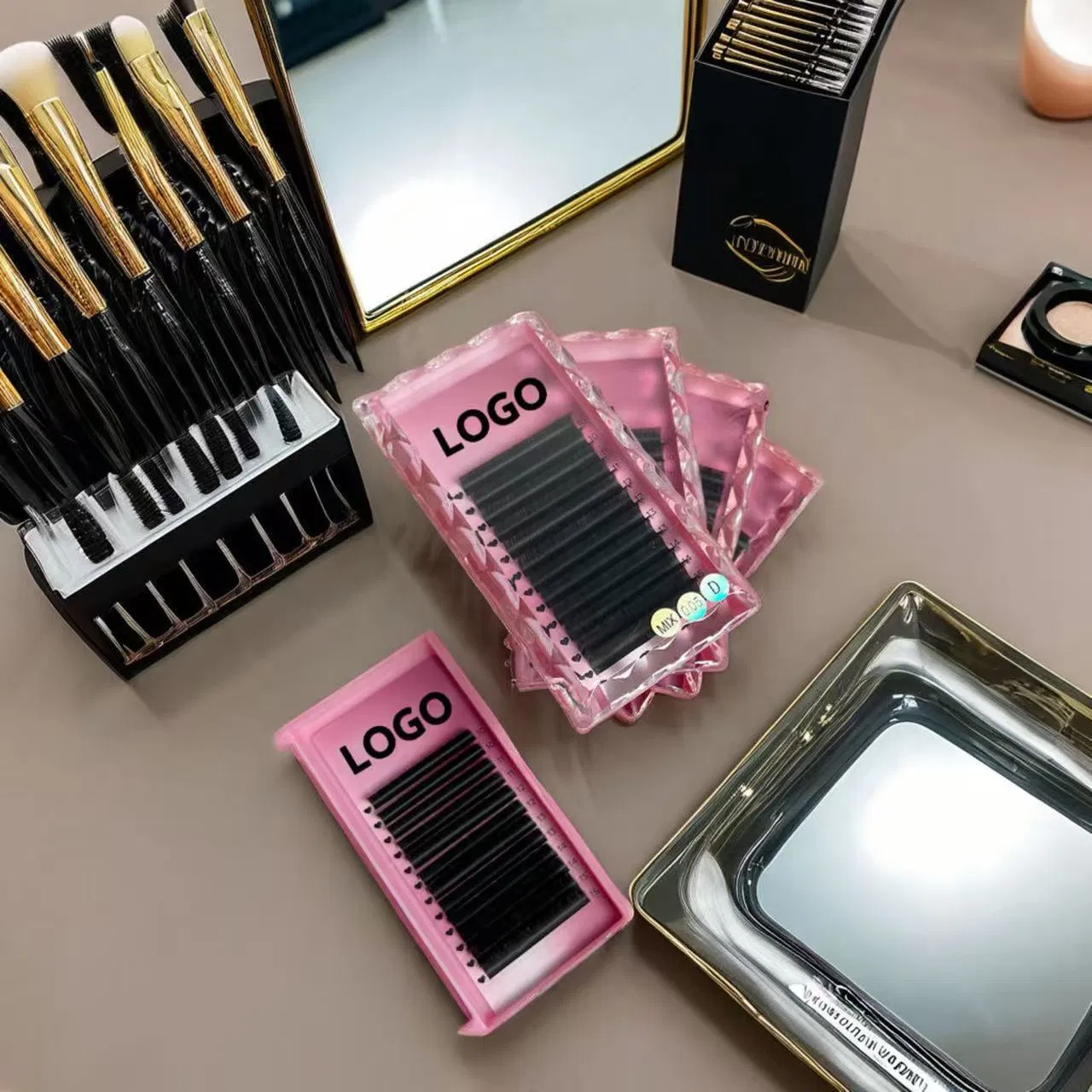 Label 0.05 Lash Sample Test for Individual Extension Matte Black Cashmere Lashes