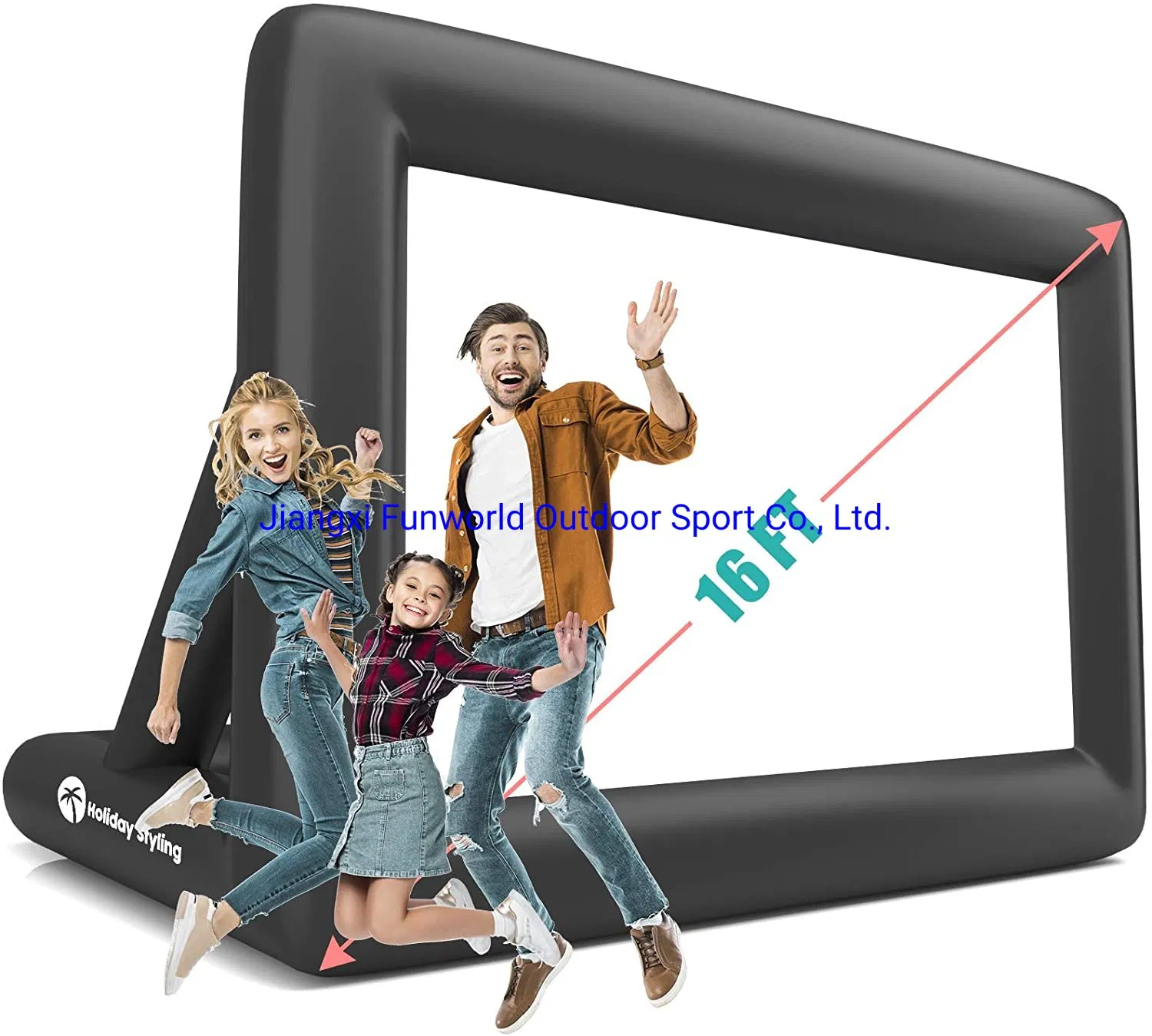 Holiday Styling Projector Screen - Inflatable Outdoor Movie Screens - 200 Inch Blow up Screen for TV &amp; Movies - Portable, Front &amp; Rear Projection