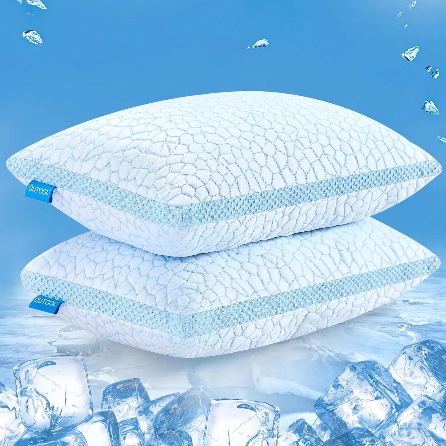 Double Sided Cooling Pillow for Hot Sleepers, Shredded Memory Foam Pillows