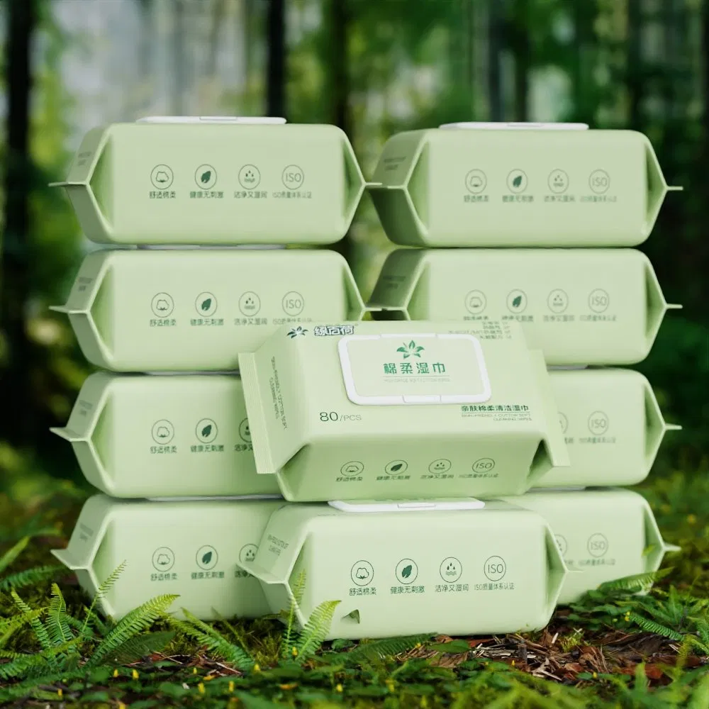 Cleaning Antibacterial Disinfection Wipe Bamboo Biodegradable Soft Cotton Wet Wipe OEM Eco Baby Care Wet Wipe