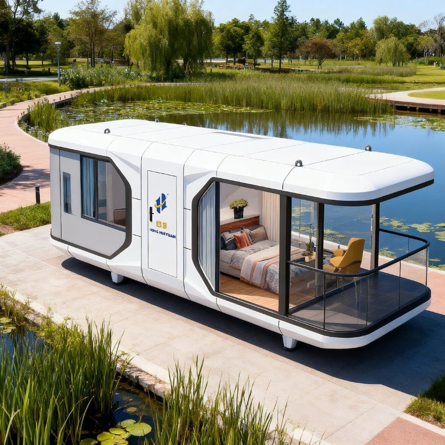 2 Bed Room Luxury Prefabricated House Fully Equipped High Capacity Tiny House Capsule House