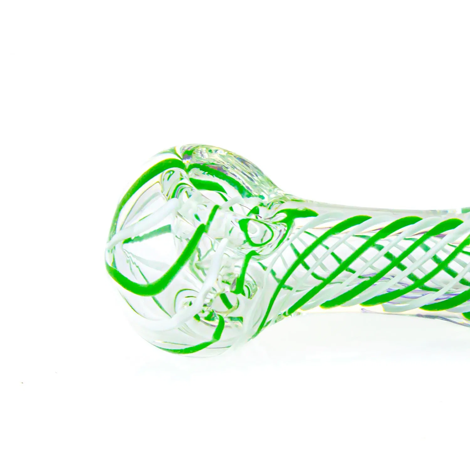 Elegant Green Glass Hand Pipe for Hookah Lovers
