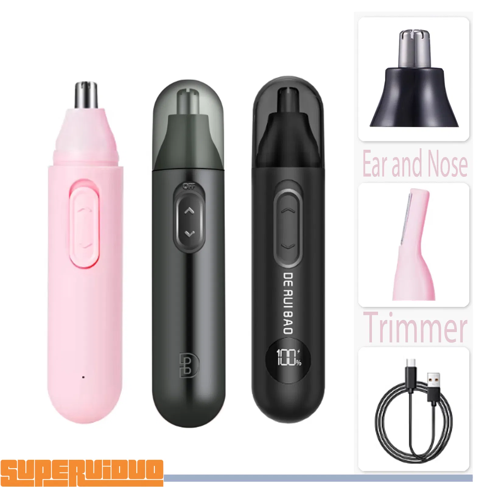 Dual-Track Blade System for Faster Cutting Nose Hair Trimmer