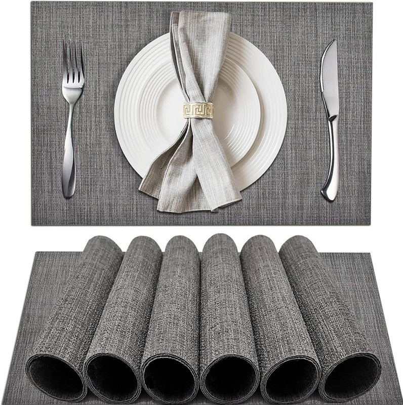 Polyester Woven Vinyl Plate Place Mats Dining Table