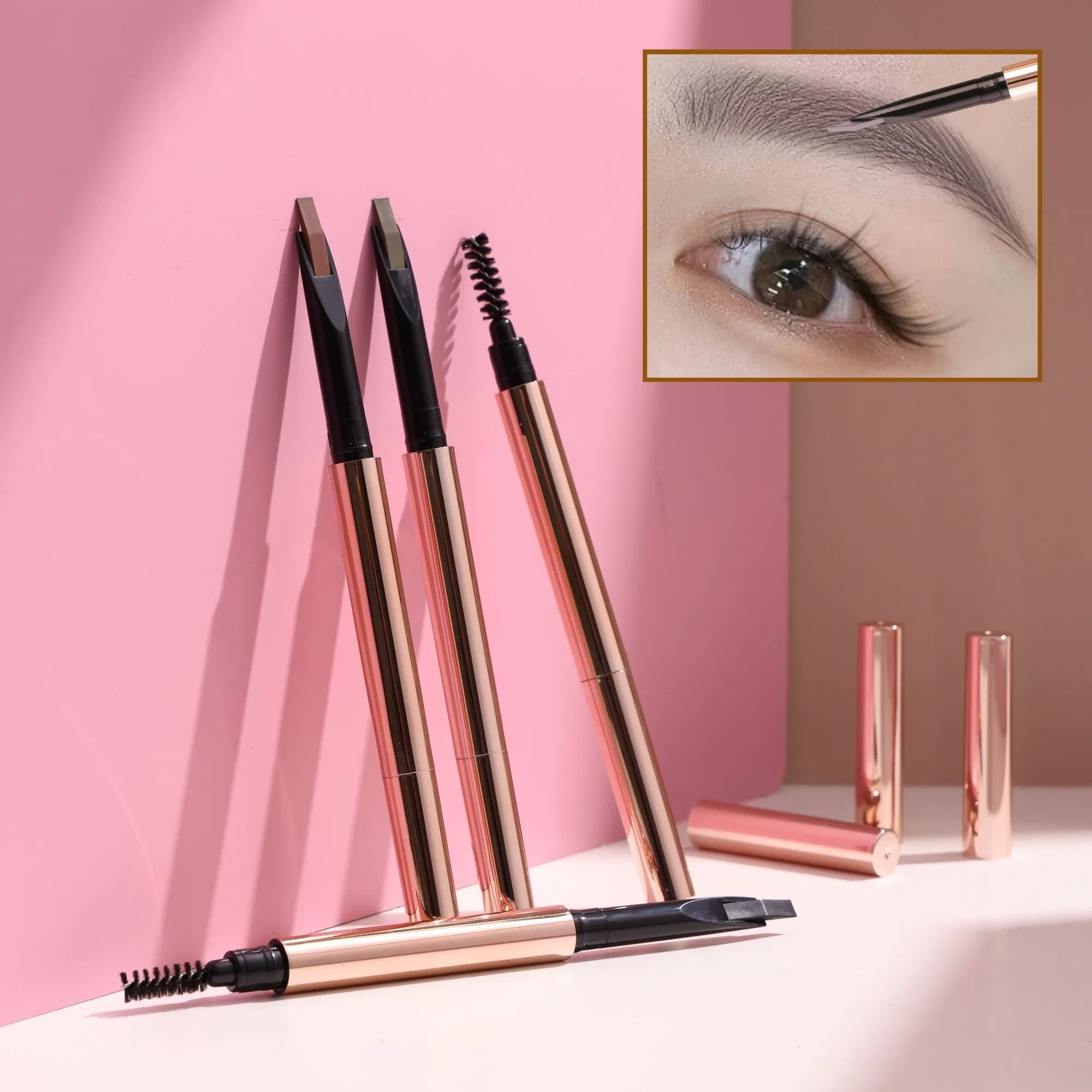 3D Dual End Eyebrow Pencil Waterproof Brow Pencil with Brush Private Label