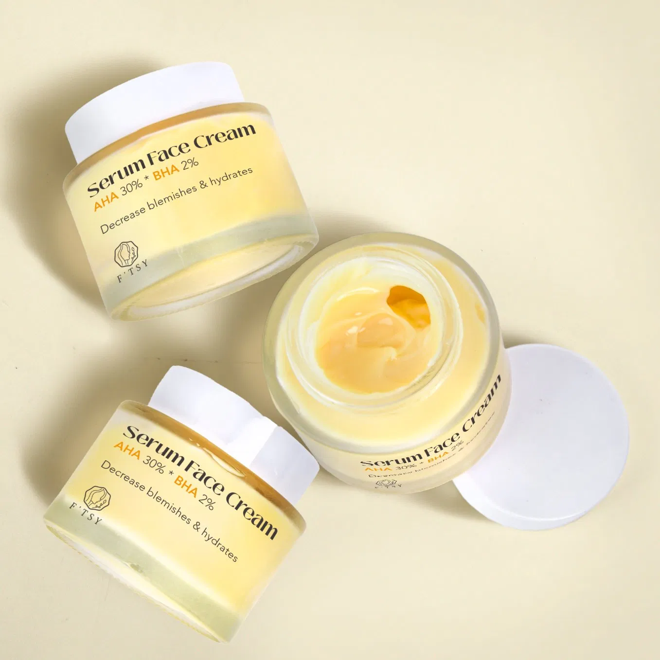 Private Label Aha 30% BHA 2% Serum Face Cream Hydrating Niacinamide Glowing Moisturizer Facial Solid Serum Cream Factory