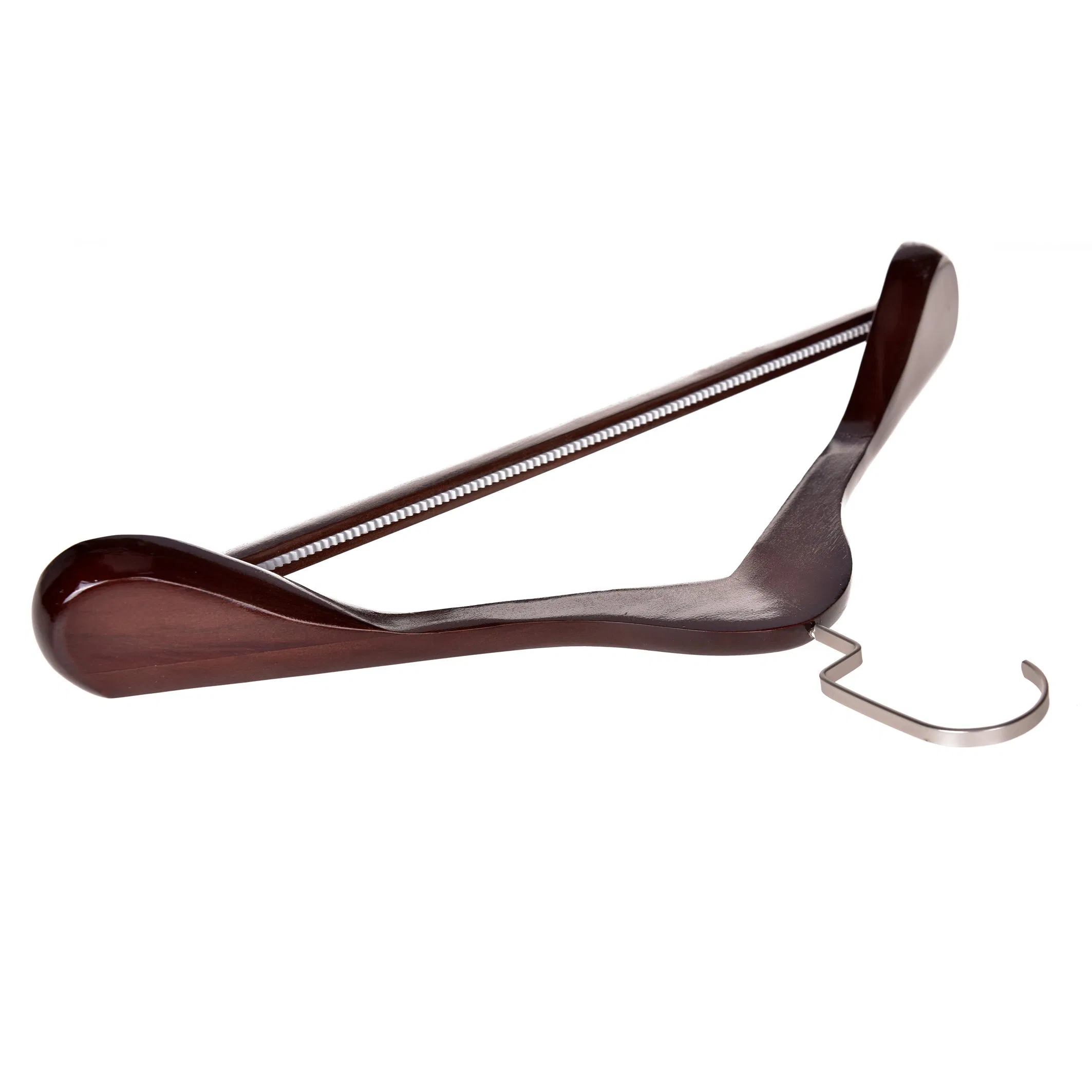 Wooden Suit Hangers 6 Pack Extra-Wide Shoulder Wood Coat Hangers with Non Slip Pant Bar