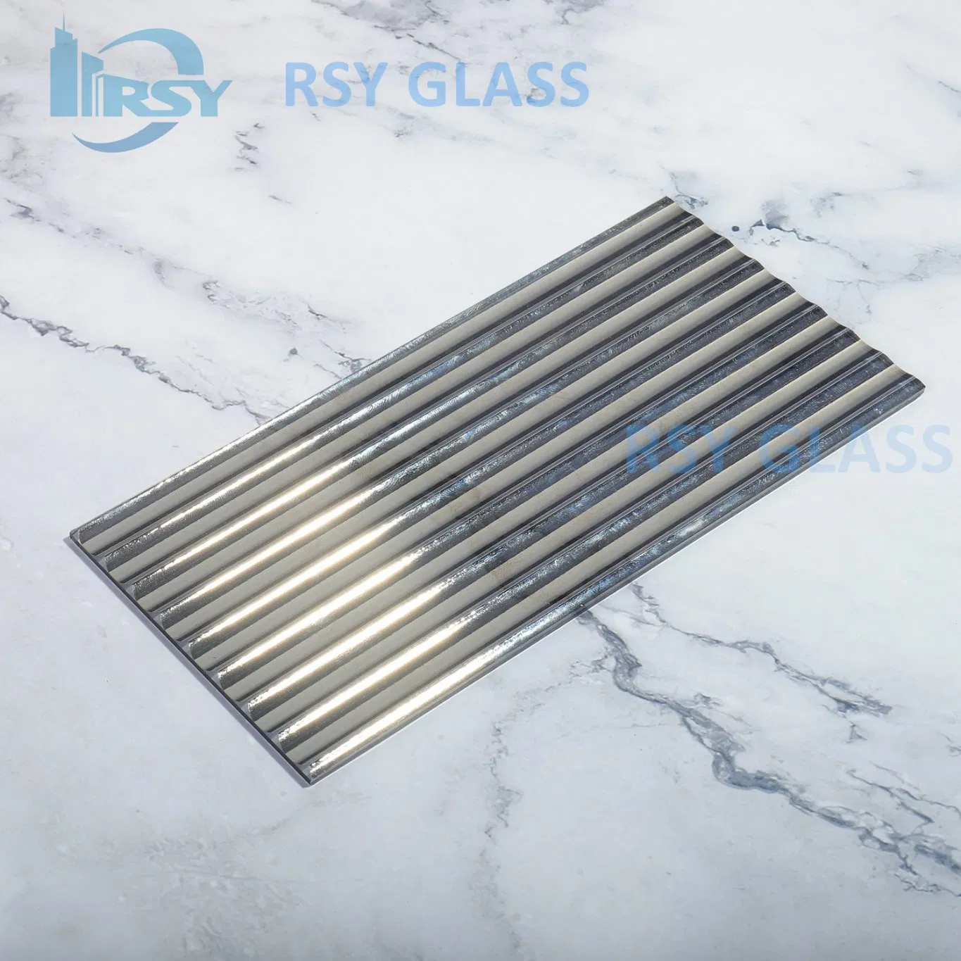 Dark Grey/Light Grey Color Moru Pattern Glass for Bedroom Door