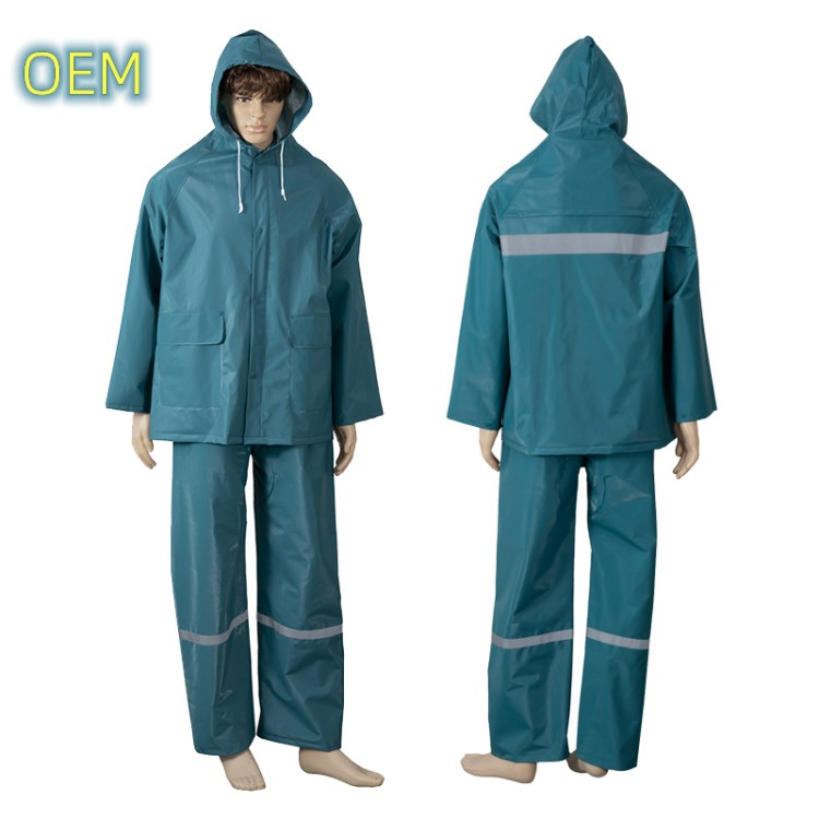 Manufacturer's Waterproof Heavy-Duty Yellow PVC Polyester Raincoat for Outdoors